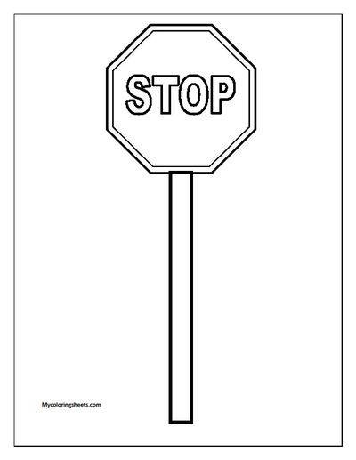 Stop Sign Tattoo, Stop Sign Drawing, Forest Sketch, Coloring Images, Stop Sign, Directional Signs, Coloring Pictures, Toddler Crafts, Coloring Page