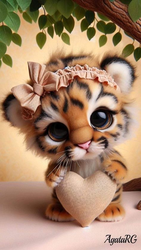 Baby Dragon Art, Cutee Animals, Dog Pop Art, Cute Small Animals, Cute Animal Illustration, Animated Animals, Cute Tigers, Cute Fantasy Creatures