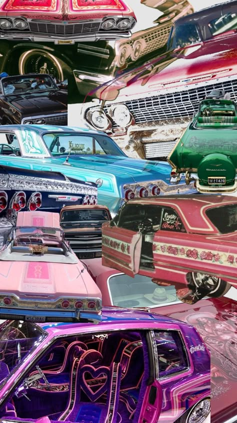 #myfirstshuffle #lowrider Low Rider Wallpaper Iphone, Purple Lowrider, Lowriders Aesthetic, 64 Impala Lowrider, Chevy Vehicles, Candy Paint, 64 Impala, Walpaper Hello Kitty, Chicana Style