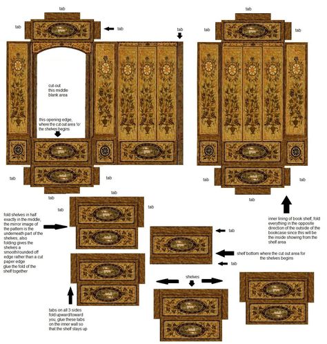 Redwood Retro: Free Dollhouse Printables Victorian Dollhouse Miniatures, Miniature Bookshelf, Dollhouse Bookshelf, Barbie Printables, Paper Furniture, Dollhouse Printables, Paper Doll House, Doll House Plans, Miniature Printables