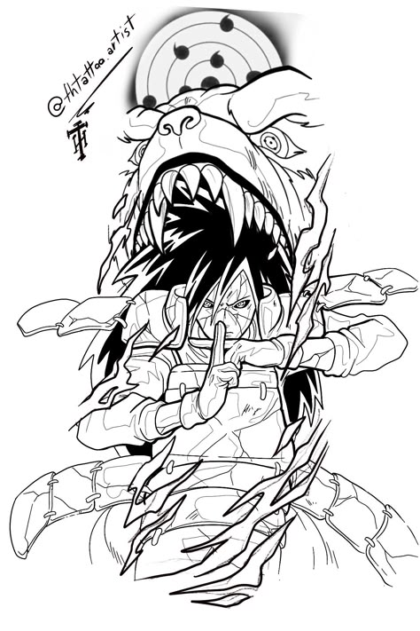 Hashirama Tattoo Design, Madara Tattoo Ideas, Madara Manga, Naruto Coloring Pages, Naruto Tattoos, Tato Naruto, Naruto Coloring, Bratz Coloring, Madara Uchiha Wallpapers