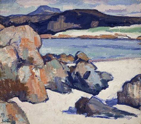 Home Colour Palette, Landscape Rocks, Gallery Of Modern Art, Abstract Seascape, Home Colour, Holiday Painting, Scottish Art, Scottish Artists, Painting Subjects