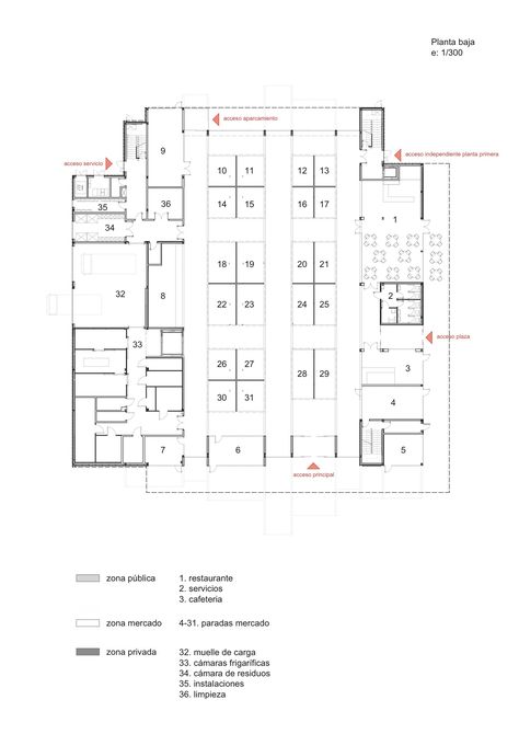 San Miguel Market, School Floor Plan, Supermarket Design Interior, Architecture Portfolio Design, Basement Plans, Supermarket Design, Plans Architecture, Architecture Concept Diagram, Public Market