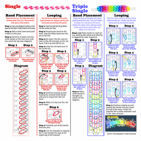 Rainbow Loom Instructions | Wonder Loom Instructions - page 1 Rainbow Loom Instructions, Loom Bands Instructions, Loom Band Patterns Instructions, Loom Bands Designs, Wonder Loom, Loom Bands Tutorial, Loom Band Patterns, Rainbow Loom Bracelets Easy, Fun Loom