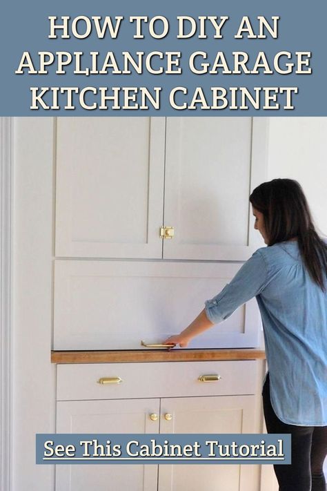 DIY Kitchen Appliance Garage Cabinet from 38 DIY Cabinet Modifications To Make Home A LOT More Functional (and organized!) Appliance Garage Door Ideas, Diy Appliance Garage Cabinet, Diy Appliance Cabinet, Appliance Garage Diy, Diy Kitchen Appliance Garage, Diy Kitchen Appliance Storage, Kitchen Garage Cabinet, Diy Appliance Garage, Appliance Garage Cabinet