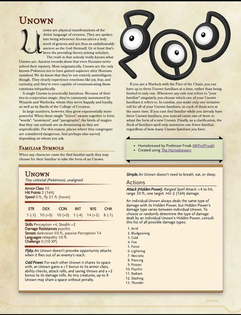 A reference sheet of the unknown Pokemon for D&D 5th edition. Pokemon Unknown, Unknown Pokemon, Unown Pokemon, Dnd Diy, Pokemon Ideas, Pokemon Pokedex, Reference Sheet, Pokemon Fusion, Pokemon Games