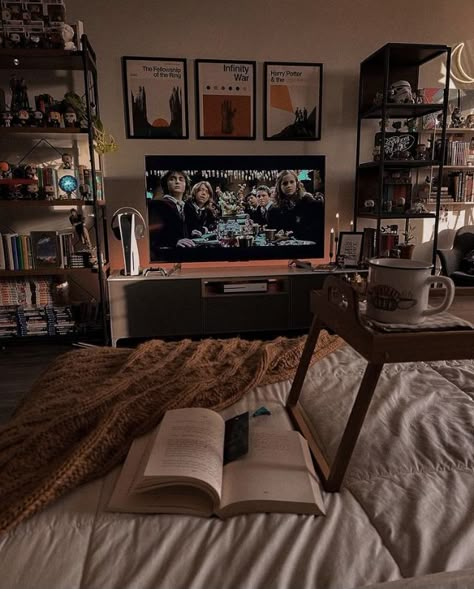 Fandom Bedroom Ideas, La Cool Guy Aesthetic, Hogwarts Dorm Room Aesthetic, Masculine Cozy Bedroom, Geezatrix Room, Oxford Dorm Room Aesthetic, Dorm Room Hogwarts, Dark Acedamia Bedroom Cozy, Men Apartment Decor Living Room