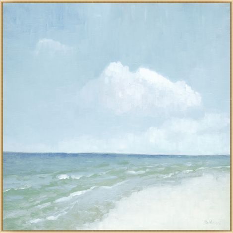 Day Dreaming Seaside Landscape, Wendover Art, Day Dreaming, Wendover Art Group, Lake Resort, Muted Color Palette, New Traditional, Frame Painting, Floater Frame