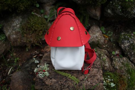 Excited to share the latest addition to my #etsy shop: Amanita Bag, Mushroom Purse, Mushy Bag, Reclaimed Leather Fungi Clutch, Larp, Cottagecore Gift, Magic Mushroom Bag https://etsy.me/3WOv33i Red Leather Bucket Bag Shaped Like Pouch, Mushroom Bag, Leather Mushroom Bag, Mushroom Coin Purse, Leather Dice Bag, Kawaii Crossbody Shoulder Bag With Removable Pouch, Cottagecore Gifts, Leather Pieces, Shoulder Purse