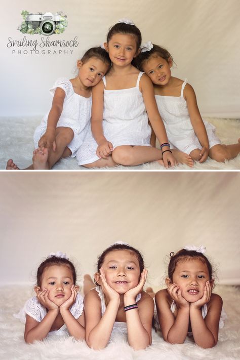 Four Sister Photography Poses, 3 Sisters Photography Poses, 5 Sisters Photography, 3 Kids Photoshoot Ideas, Grandma And Granddaughter Photoshoot, Sisters Photoshoot Poses Kids, Cousin Photoshoot, Three Sisters Photography, Sisters Photography Poses