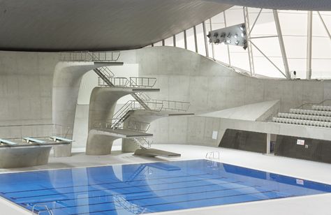 Smooth as Water, Strong as Steel: The Undulating Roof of London's Olympic Pool - Rebecca J. Rosen - The Atlantic Zaha Hadid Projects, London Aquatics Centre, Aquatics Center, Diving Boards, Diving Pool, Stadium Architecture, Swimming Pool Architecture, 2012 Summer Olympics, 2012 Olympics