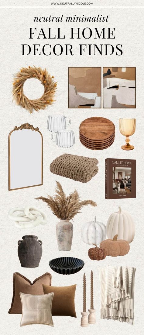 Decorating your minimalist home for fall? I’m sharing the best chic neutral fall home decor finds to create an elevated cozy autumn aesthetic from front porch to living room! Fall Porch Decor Neutral, Fall Decor Subtle, Modern Neutral Fall Decor, Modern Fall Decor 2024, Fall 2024 Home Decor Trends, Fall Decor Ideas For The Home 2024, Fall Home Decor 2024, 2024 Fall Decor Trends, Fall 2024 Decor Trends