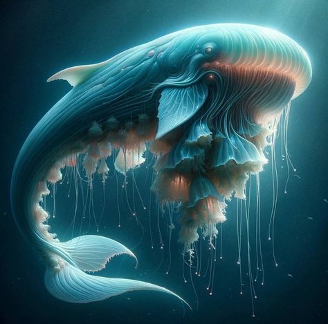 Fantasy Ocean Creatures Art, Sea Fantasy Creature, Sea Monster Fantasy Art, Fantasy Water Animals, Sea Creatures Fantasy Art, Fantasy Sea Creatures, Mutated Animals, Ocean Creatures Art, Ocean Monsters