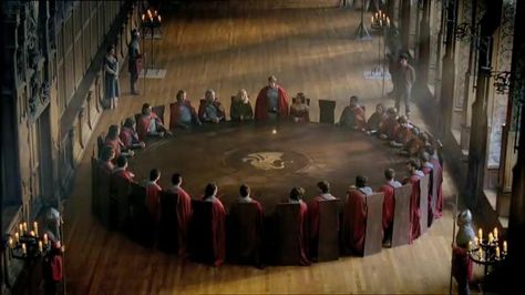 The knights of the round table. They even left Merlin a seat, but of course he wouldn't take it Avalon High, Quest For Camelot, Knights Of The Round Table, Roi Arthur, Arthurian Legend, Merlin And Arthur, Childhood Movies, Medieval Times, King Arthur