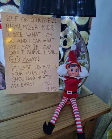 Elf on the shelf ideas Elf On The Shelf Listening To Parents, Elf Ideas For Last Night, Elf On The Shelf When Kids Dont Listen, Kids Not Listening Elf On The Shelf, Elf On The Shelf Idea, Elf Ideas Easy, Elf Activities, Elf Fun, Sleigh Bells