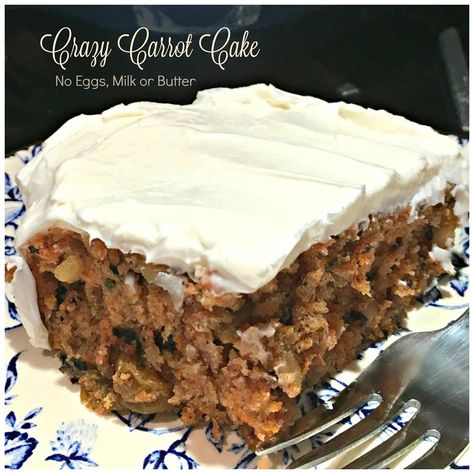 CRAZY CARROT CAKE *NEW FLAVOR* Crazy Carrot Cake Recipe, Crazy Carrot Cake, Vegan Cream Cheese Frosting, Wacky Cake, Best Carrot Cake, Torte Cupcake, Vegan Cream Cheese, Carrot Cake Recipe, Carrot Recipes