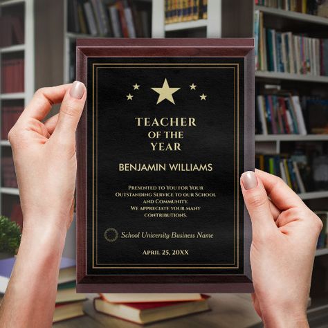 Graduation Awards, Employee Appreciation Awards, Trophy Craft, Trophy Engraving, Teacher Of The Year, Stars Logo, Teacher Awards, Educator Gifts, Award Plaque