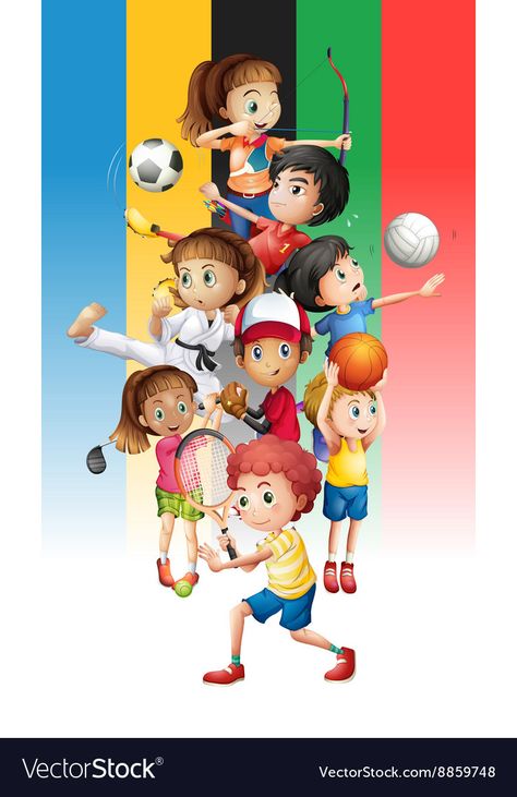 Sports Day Banner, Sports Day Poster, Olympic Theme, Sport Illustration, Different Sports, Sports Day, Unschooling, Clip Art Borders, School Decorations