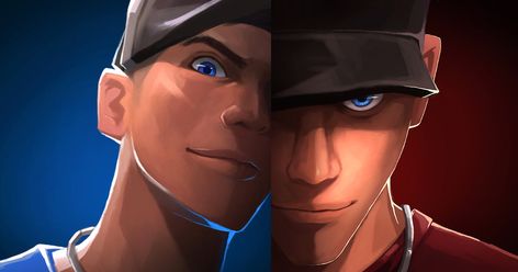 Scout X Miss Pauling, Blu Scout Tf2, Red Scout Tf2, Bat Face, Scout Tf2, Am I The Only One, Fortress 2, Team Fortress 2, Team Fortress