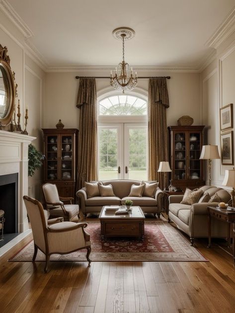 Living Room Traditional Modern, Formal Living Room Designs, England House, Classy Living Room, Cozy Seating, Casa Vintage, Classic Living Room, Room Ambiance, Elegant Living Room