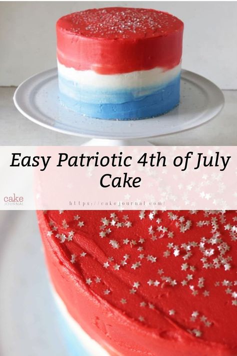 The exterior of this Fourth of July cake is incredibly patriotic. Easy 4th Of July Cake, Fourth Of July Cake Decorating Ideas, Fourth Of July Cakes Ideas, Patriotic Cake Ideas, Patriotic Birthday Cake, 4th Of July Cake Ideas, Patriotic Cakes, Fourth Of July Cake, Usa Cake