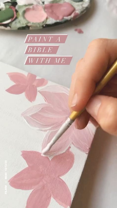 lovealldesignco on Instagram: Hand-painted a custom Bible! Next chance to order a fully custom Bible is in our restock on October 30th! #paintedbible #biblepainting… Bible Painting Cover, Painted Bible, Hand Painted Bible, Custom Bible, Bible Journaling, Bible, Hand Painted, Paint, 10 Things