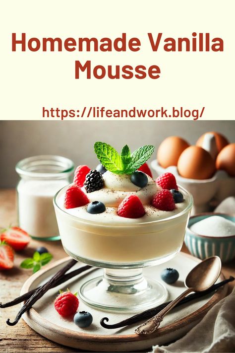 Homemade Vanilla Mousse: Creamy, Light, and Irresistible Vanilla Mouse, Vanilla Bean Mousse Recipe, Vanilla Mousse Recipe Easy, Vanilla Moose Recipe, Simple Mousse Recipe, Vanilla Mousse Recipe, How To Make Mousse, Vanilla Bean Mousse, Moose Recipes