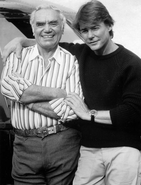 Ernest Borgnine and Jan Michael Vincent Jan Michael Vincent, Ernest Borgnine, Old Tv Shows, Vintage Tv, Hollywood Actor, Ex Husbands, Famous Faces, Asheville, American Actors