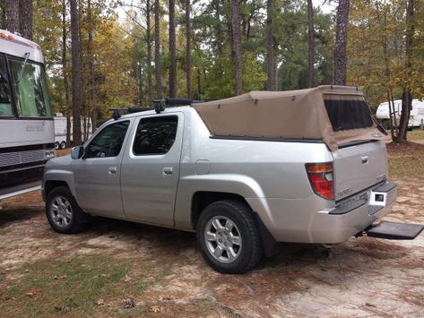 Pics of soft topper on black ridgeline | Honda Ridgeline Owners Club Forums Honda Ridgeline Camping, Ridgeline Honda, Weekend Diy Projects, Black Truck, Custom Pickup Trucks, Diy Dolls, Civic Lx, Doll House Plans, Honda Ridgeline