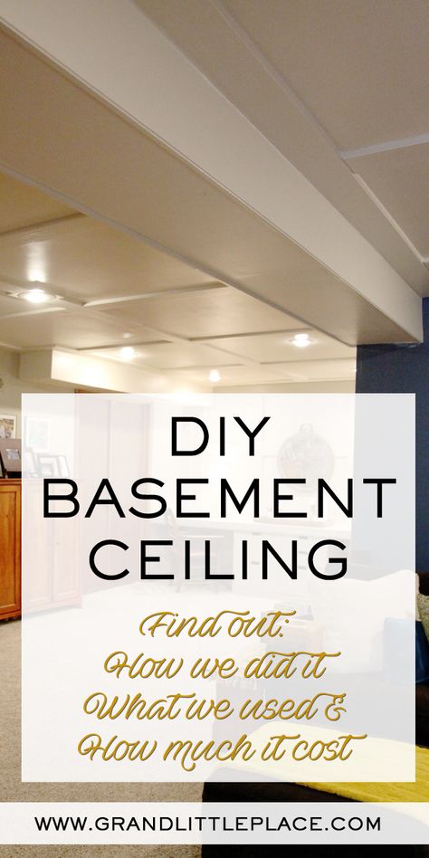 Diy Basement Ceiling, Low Ceiling Basement, Covering Popcorn Ceiling, Basement Decoration, Dream Basement, Ranch House Decor, Basement Living, Diy Basement, Basement Family Room