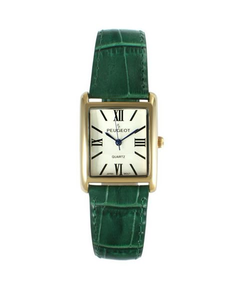 Peugeot Women's Tank Watch Roman Dial Green Leather Strap - Macy's Forbes Women, Hogwarts Outfits, Tank Watch, Trendy Watches, Green Watch, Edgy Jewelry, Watches Women Leather, Time Time, Shopping Clothes