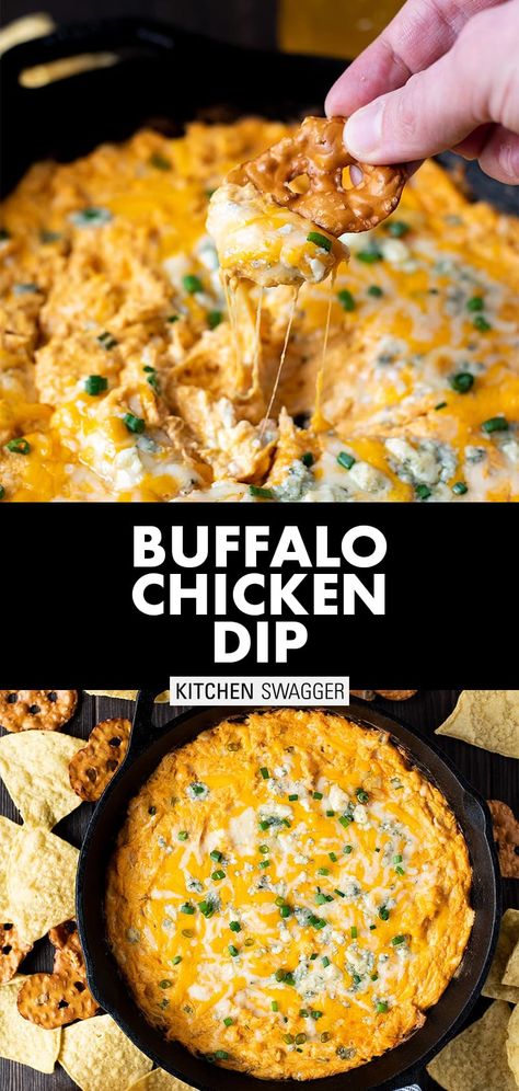 Buffalo Chicken Dip Cast Iron, Creamy Buffalo Chicken Dip, Baked Buffalo Chicken Dip, Easy Buffalo Chicken Dip, Creamy Buffalo Chicken, Chicken Wing Dip, Chicken Mozzarella, Buffalo Dip, Buffalo Chicken Dip Easy