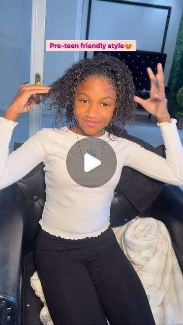 VoiceOfHair ®️ on Instagram: "Cute pre-teen hairstyle in < 1hr 😍⁣ ⁣ Love this half up- half down style by @tynishabee on @thatgworljournee🥰 It only took her about 30-45 minutes for this entire style👏🏾 The end result is everything and her confidence is on 🙌🏾💯⁣ ⁣ Drop ❤️ if you love it too✨ #voiceofhair ⁣ ⁣ #sewin #kidshairstyles #preteenhairstyles #kidsewin #silkpress #wandcurls #ponytails #northwest" Little Black Girls Hairstyles For School Braids Cute, Preteen Hairstyles Black Hair Natural Hair, Kid Quick Weave, Hairstyles For Preteens Black, Hair Styles For Teens Girl Black, Quick Weave Hairstyles For Kids, School Braided Hairstyles For Teens, Birthday Hairstyles For Black Teens, Easy Hairstyles Braids Black