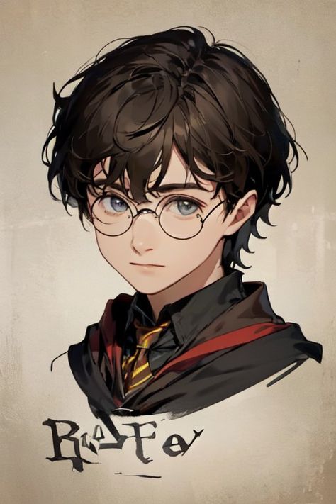 Harry Potter Animated Art, Hogwarts Student Drawing, Harry Potter Fan Art Cute, Harry Potter Anime Fanart, Harry Potter Anime Art, Harry Potter Fanart Harry Fan Art, Dark Harry Potter Fanart, Harry Potter Digital Art, Fan Art Harry Potter