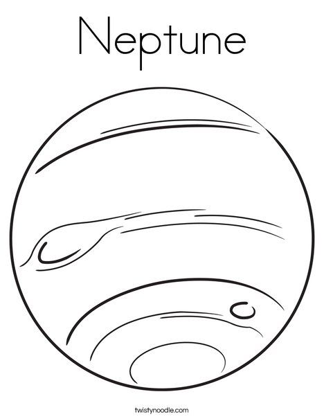 Neptune Coloring Page - TwistyNoodle.com Neptune Project, Neptune Color, Planet Tattoo, Planet Coloring Pages, Neptune Planet, Coloring Pages Nature, Planet Drawing, Space Coloring Pages, Space Unit