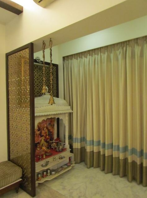 Ghar Designs, Room Almirah Designs, Pooja Room Designs, Room Curtain Ideas, Temple Door, Mandir Designs, Meditation Room Decor, Temple Design For Home, Pooja Mandir