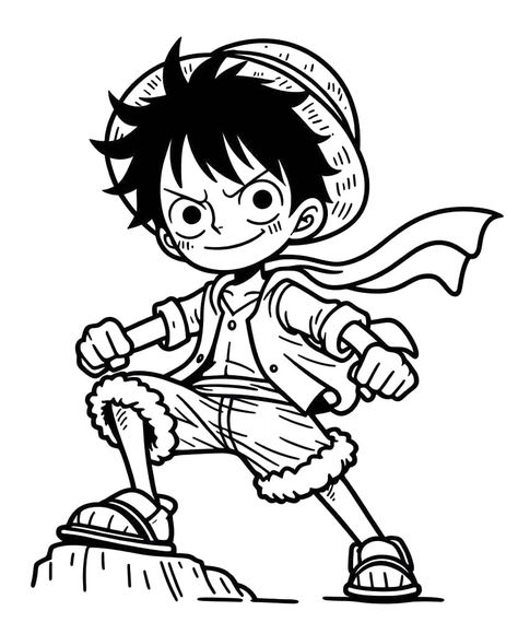 Cute Luffy coloring page - Download, Print or Color Online for Free Manga Coloring Pages, Brooks One Piece, Boy Printable, Luffy Gear 5, Pirate Adventure, One Piece Ace, Gear 5, Coloring Page Ideas, Coloring Pages For Boys