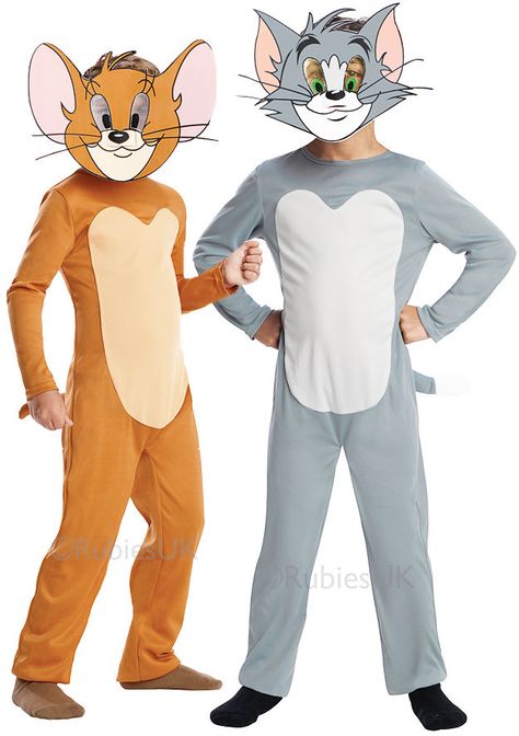 Boys Or Girls Tom And Jerry 1960S Cartoon Cat Mouse Fancy Dress Costume Outfit Tom And Jerry Costume, Mouse Fancy Dress, Tom A Jerry, Tom And Jerry Kids, Rat Costume, Tom Und Jerry, Throwback Party, Girls Fancy Dress, Full Body Costumes