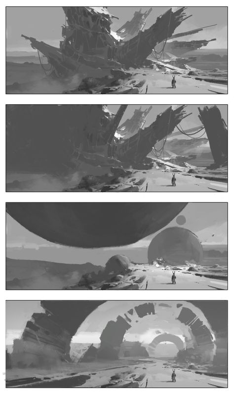 Mars Concept Art, Alien Planet Landscapes, Alien Planet Concept Art, Alien Environment, Concept Environment, Environment Sketch, Alien Landscape, Environment Painting, Drawing Help