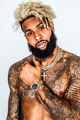 Odell Beckham Jr Tattoos, Odell Beckham, Odell Beckham Jr, Beckham Jr, Beard Styles, Polynesian Tattoo, Tattoos For Guys, Black Men, Nfl