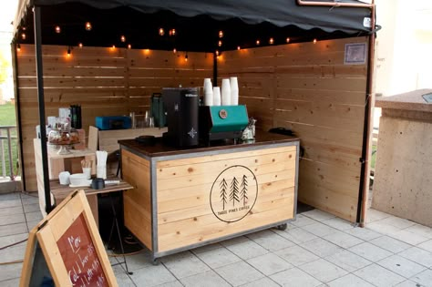 How To Build A Mobile Coffee Cart, Mobile Coffee Bar, Espresso Cart, Coffee Booth, Mobile Coffee Cart, Food Stall Design, Mobile Coffee Shop, Mini Cafe, Coffee Van