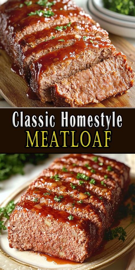 Nothing beats a Classic Meatloaf! 🥩🍞 Juicy, flavorful, and topped with a tangy glaze – the perfect comfort food! 🧄🔥 
#meatloafrecipe #comfortfood #homemadefood #easydinner #familymeals Homestyle Meatloaf, Classic Meatloaf Recipe, Classic Meatloaf, Meatloaf Recipe, Tender Beef, Meatloaf Recipes, What To Cook, Meatloaf, Ketchup