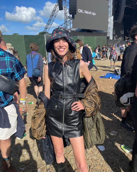 Instagram post by Alexa Chung • Jun 29, 2022 at 7:47pm UTC Alexa Chung Festival, Glastonbury Outfits, Alexa Chung Style, Tv Host, Alexa Chung, Leather Fashion, Style Icons, Leather Women, Fashion Inspo