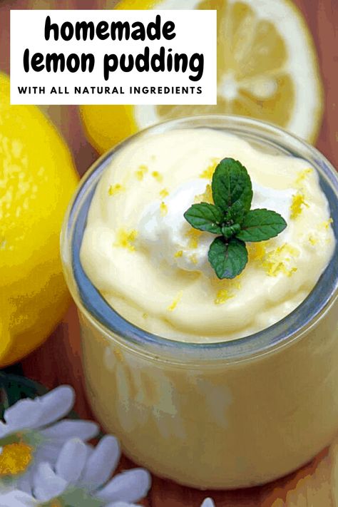 Homemade Lemon Pudding, Lemon Pudding Recipes, Pudding Recipes Homemade, Pudding From Scratch, Homemade Pudding, Homemade Snickers, Lemon Dessert Recipes, Lemon Pudding, Easy No Bake Desserts