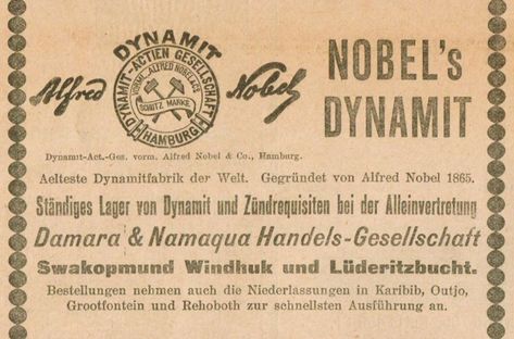 This was the fifth of Alfred Nobel's 355 patents and his most famous. As a student of chemistry Nobel had become interested in finding an alternative to the highly unstable nitroglycerin while working in his father's explosive factory. Nobel went on to invent other explosives including gelignite... Famous Advertisements, Alfred Nobel, Nobel Prize Winners, Chinese History, Nobel Prize, Historical Events, A Student, Photo Wall Art, Worlds Of Fun