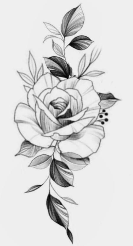 Rose Fine Line Tattoo Design, Fine Line Rose Tattoo Design, Rose Tattoo Fine Line, Rose Line Tattoo, Rose Fine Line Tattoo, Fine Line Rose Tattoo, Rose Flower Tattoos, Rose Drawing Tattoo, Feminine Tattoo Sleeves