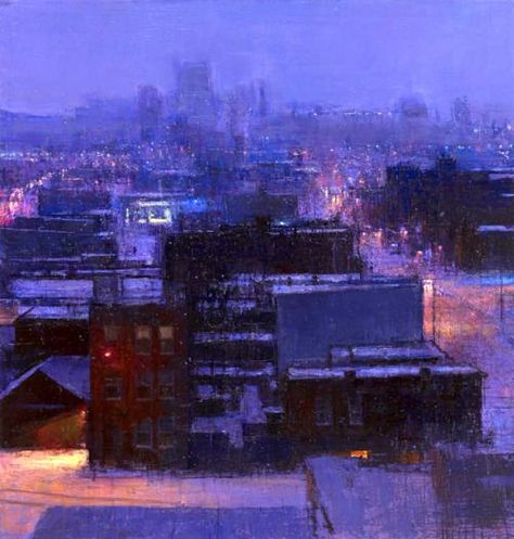 bofransson: Andrew Gifford - Blizzard from my hotel window, Queens II Andrew Gifford, Aerial Painting, Hotel Window, London Painting, New York Painting, John Martin, Abstract City, Urban Landscapes, City Painting