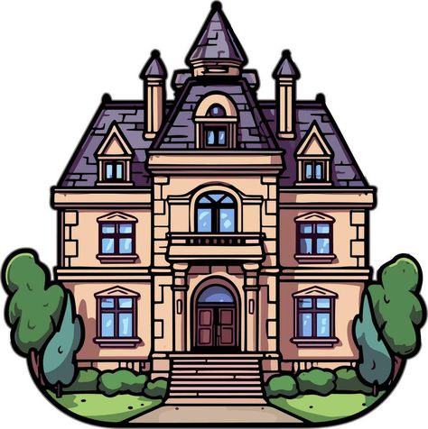 Mansion house cartoon style vector illustration, ai generated Honda Civic Car, Civic Car, House Cartoon, Mansion House, The Mansion, Mansions Homes, Cartoon Icons, Illustration Inspiration, Cartoon Style