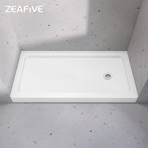 Zeafive fiberglass acrylic shower pans are perfect in any setting and space. The clean, modern lines of this bathroom shower bases & pans look stylish and neat and can be matched with any bathroom decoration style. Crafted of a fine gloss white acrylic with a fiberglass core, our shower base is resistant to scratching and fading, and is easy to clean and maintain with this shower pan. Our shower floor pans are constructed with a durable non-slip texture that ensures comfort and safety while show Rv Bathroom, Shower Bases, Shower Base, Shower Pan, Shower Floor, Bathroom Decoration, White Acrylics, White Acrylic, Clean Modern