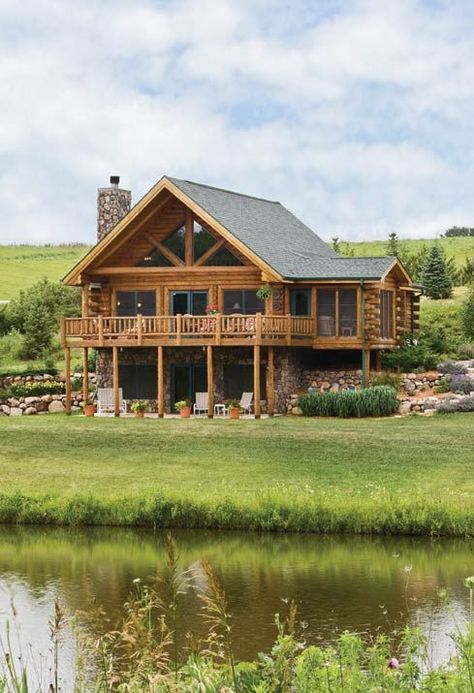 Rustic Log Home | Midwest Paradiso | Expedition Log Homes - LogHome.com: Log Cabin House, Rustic Log Home, Log Home Living, Log Cabin Ideas, Rustic Log Cabin, Cabin Home, Cabin House, Log House, Casa Vintage